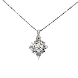 2ct Moissanite Starburst Pendant Necklace Statement Celestial Vintage Silver